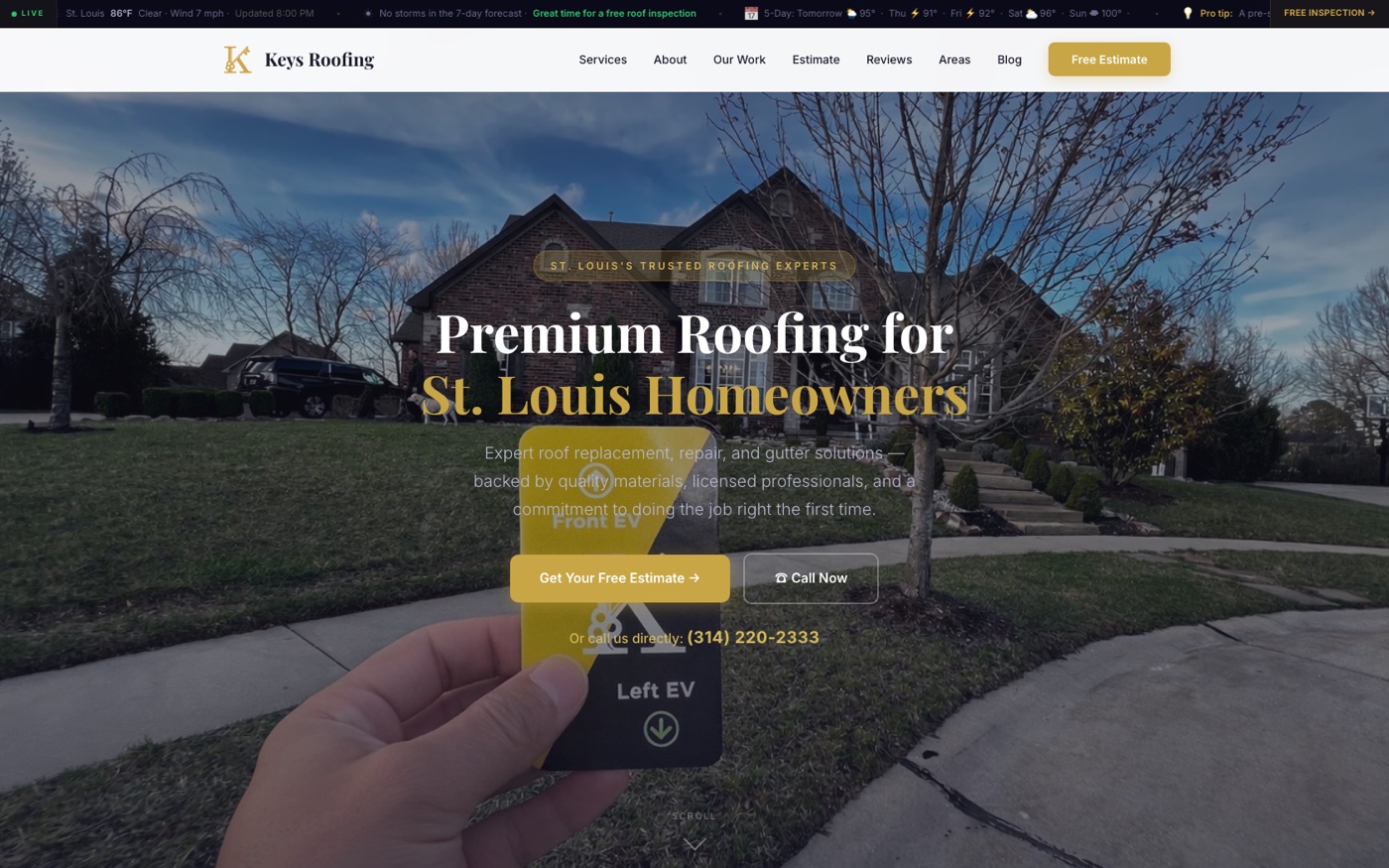 Keys Roofing public website